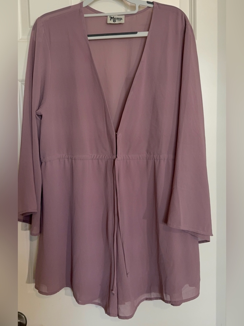Show Me Your MuMu Mauve Long Sleeve V-Neck Romper